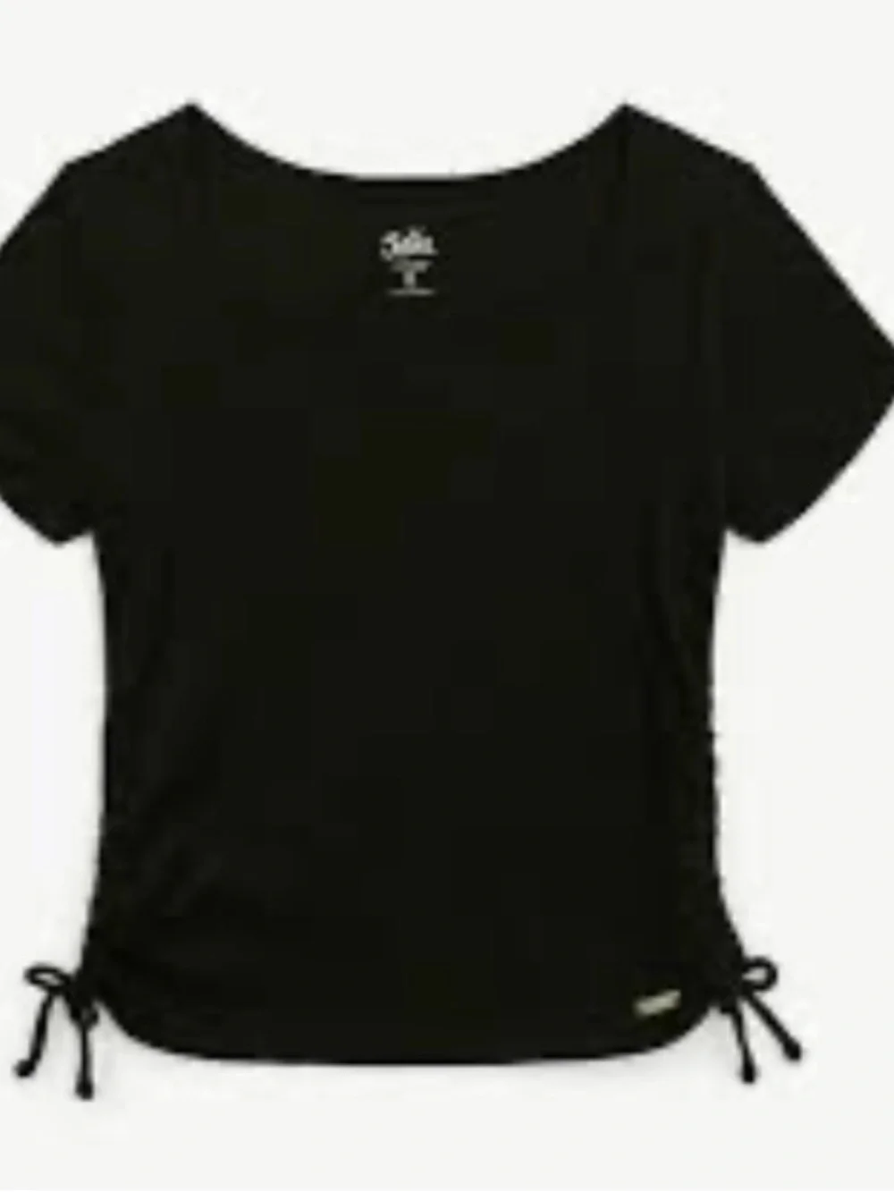 Justice Black Short Sleeve Square Neck Tee girls size 7/8